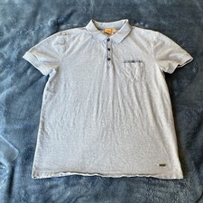 Hugo Boss Men  s Short Sleeve Gray Polo Shirt Large