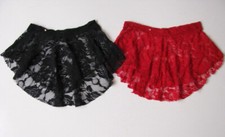 Soony  s Stretch Lace Dance Skirt Lot girls S Small 10 12 Black Red Ballet D161