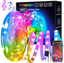 LED Strip Lights 50FT LED Lights for Bedroom RGB Music Sync Color Changing L