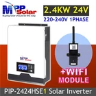 WIFI MPP solar 2400w 24v 230v solar inverter 50A solar charger PWM Tariff Free