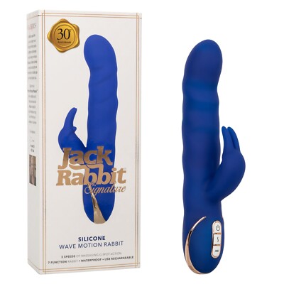 Cal Exotics Jack Rabbit Signature Silicone Wave Motion Rabbit Vibrator Blue  716770108258| eBay