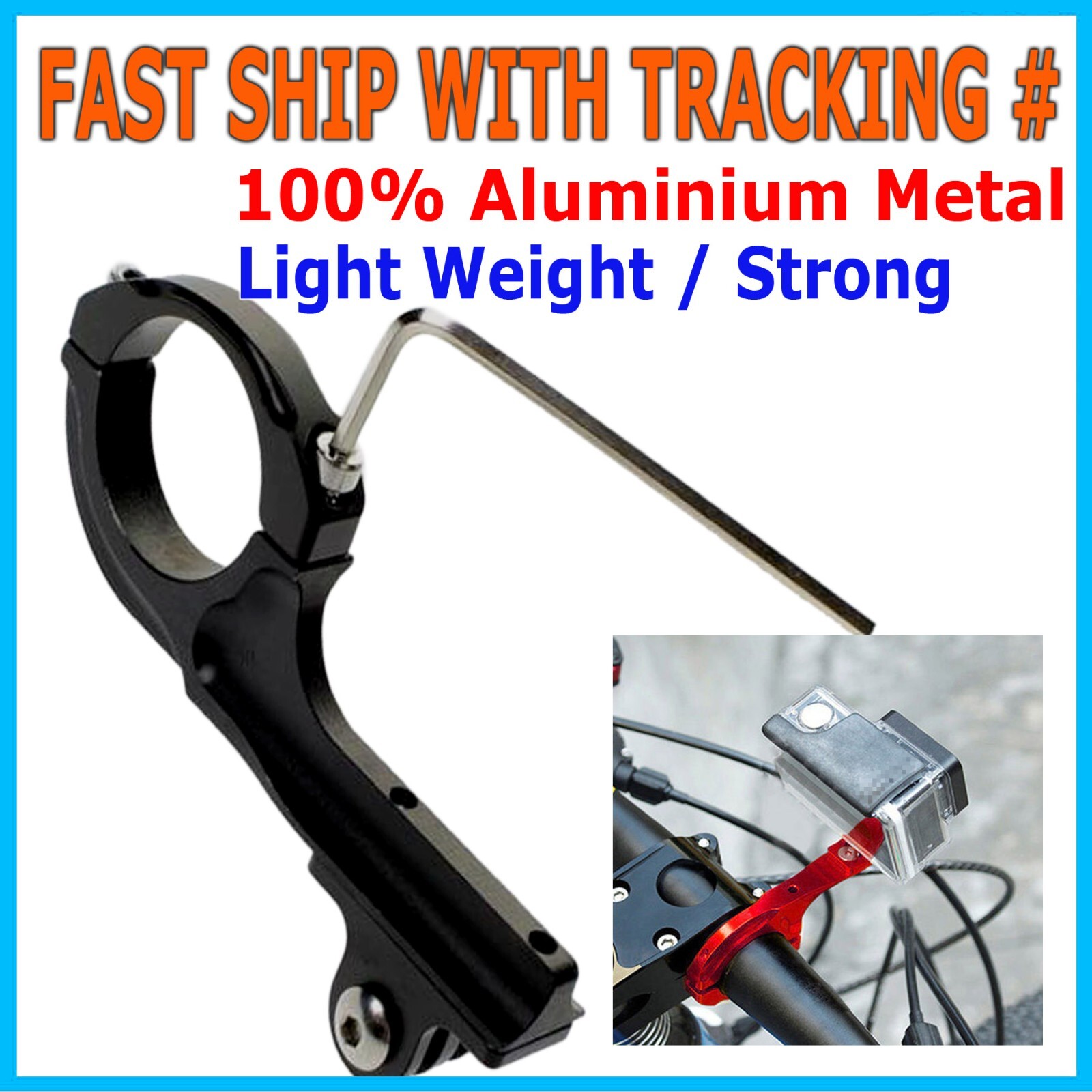Bike Bicycle Metal Alloy Handlebar Mount Holder Clamp For Go