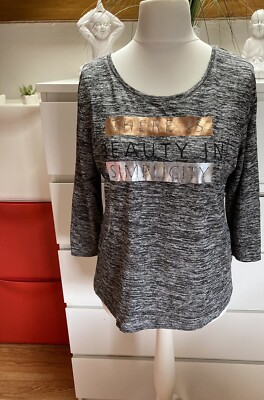 Laura T. Pulli Damen 38/40 M/L Mädchen Stretch Pullover grau Sweat Oberteil Top