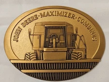 JOHN DEERE VINTAGE 1989 MAXIMIZER COMBINE BRASS BELT BUCKLE