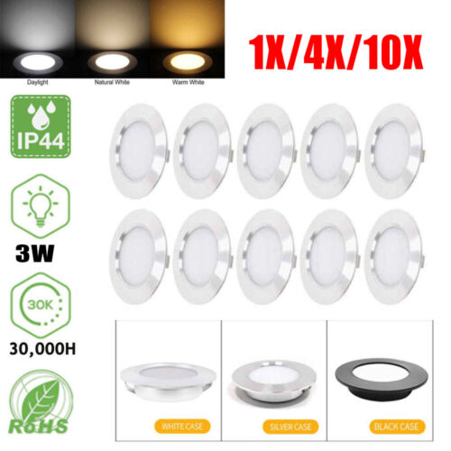 LED panel recessed spotlight 230V spot ceiling light flat recessed lights round 3W - Picture 1 of 18