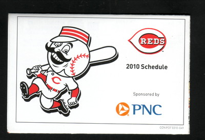 #ad Cincinnati Reds 2010 Pocket Schedule PNC Bank $1.25