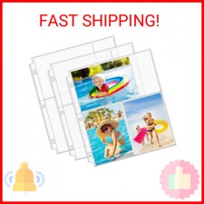 MaxGear 30 Pack Photo Sleeves for 3 Ring Binder - 4x6, for 180 Photos Archival