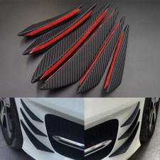 6pcs Universal Carbon Fiber Car Front Bumper Fin Body Splitter Spoiler Canards
