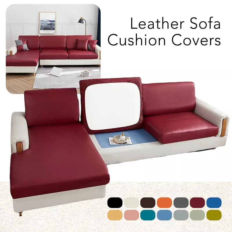 1/2/3/4 PU Leather Sofa Cushion Cover Waterproof Sofa Couch Seat Cover Full  Wrap