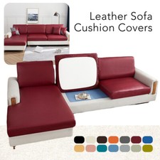 1/2/3/4 PU Leather Sofa Cushion Cover Waterproof Sofa Couch Seat Cover Full Wrap