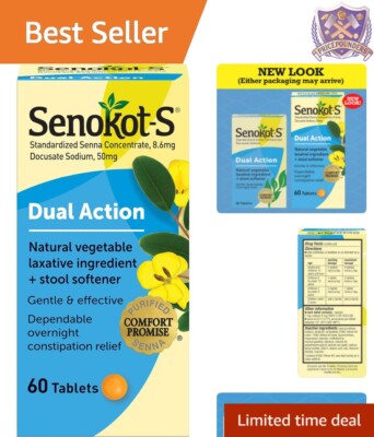 Comfortable Overnight Constipation Relief - 60 Tablets with Natural Ingredients