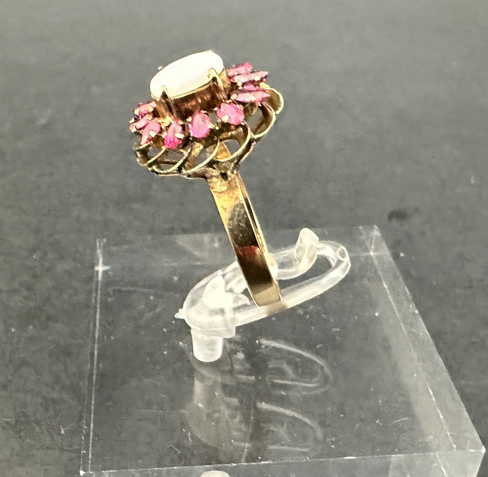 Opal & Ruby set, 14k Solid Yellow Gold, Estate Vi… - image 6