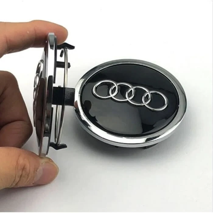 Lot de 4 Centres de roue cache moyeu Noir 69mm AUDI A3 A4 A5 A6 TT - Photo 2/4