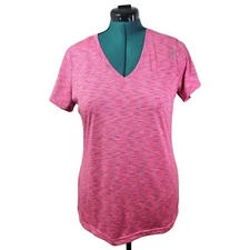 Reebok Adult Womens Large Crew Neck Pink Orange Blue Athletic Lightweight Gym