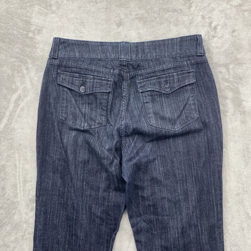 NYDJ Jeans Women's 16 Blue Wide Leg Dark Wash Flap Pockets High Waist Stretch - Picture 4 of 13