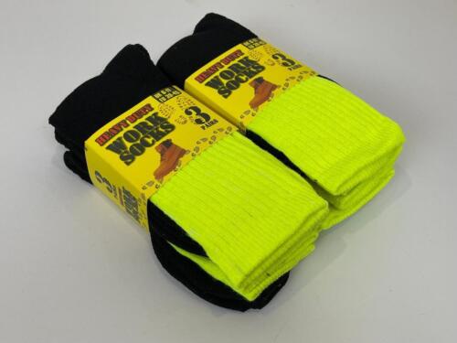 Heavy Duty Work Socks Hi Vis Warm Winter Thermal Crew Sock Men Orange Yellow - Foto 3 di 7