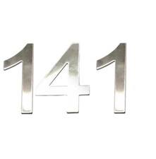 Stick-On House Numbers - No 141 - Stainless Steel - 10cm - Door, Fence, Gate
