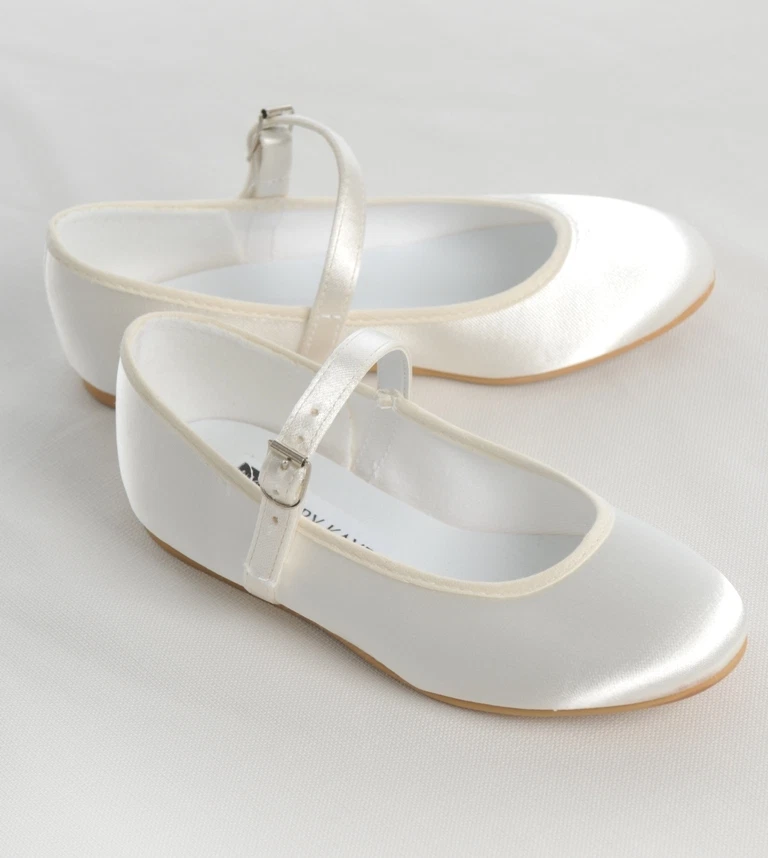 Girls ivory flower girl hotsell shoes