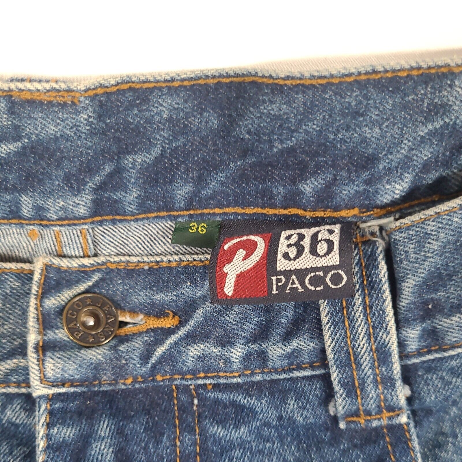 Paco Jeans Mens Sz 36x34L Vintage 90's Baggy Dark… - image 4