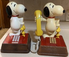 Set Of 2 SNOOPY AND WOODSTOCK PHONES Vintage Circa 1976 Touch Tone