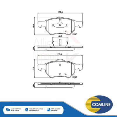 Fits Chrysler Voyager 2000-2008 Brake Pads Set Front Allied Nippon