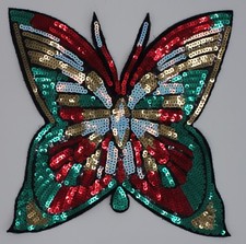 Sequin Patch: Colorful Butterfly M373 