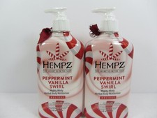 2 PACK HEMPZ PEPPERMINT VANILLA SWIRL BODY MOISTURIZER LOTION LIMITED EDITION