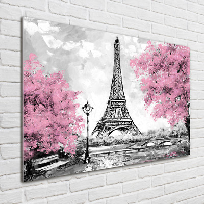 Glas-Bild Wandbilder Druck auf Glas 100x70 Sehenswürdigkeiten Eiffelturm Paris