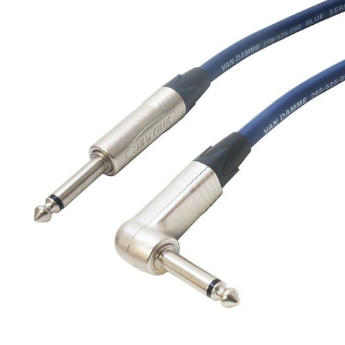 Angled Jack to Jack Speaker Lead. Van Damme Mono Cable. Guitar Amp
