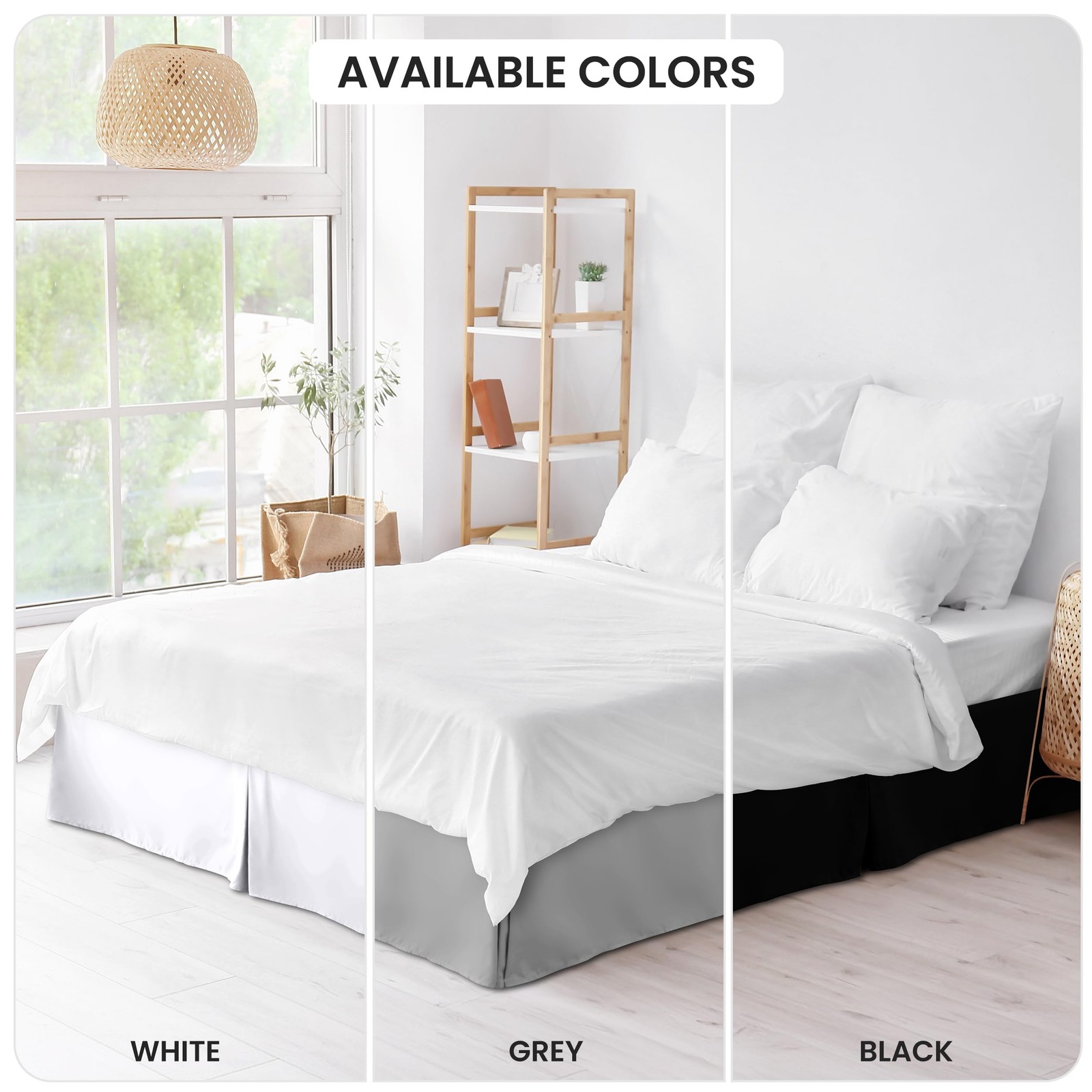 Lux Decor Collection Bed Skirt-Easy Fit King Skirt 14 Inch Tailored