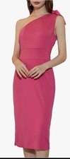 Jasambac Red XXL Sleeveless Party Dress Stretchy One Shoulder Bow Maxi Wedding
