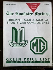The Roadster Factory Triumph Spitfire Mgb-gt Parts Catalogue - June 6 1994 G The Roadster Factory Triumph Spitfire Mgb-gt Parts Catalogue - June 6 1994 G