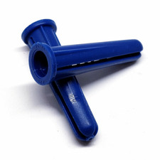 10-12 X 1" BLUE CONICAL PLASTIC WALL ANCHORS, 2500pcs, Made in USA