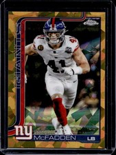 2025 Topps Chrome Sapphire Micah McFadden Gold Refractor #/50 Giants