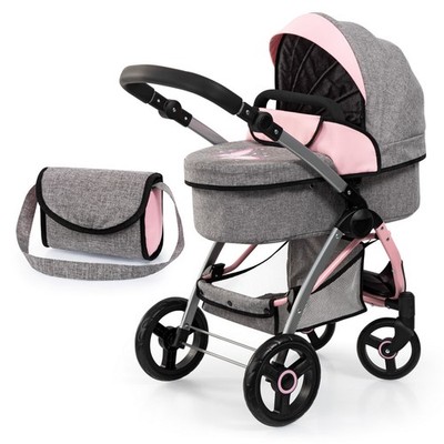 Bayer Design Kombi-Puppenwagen City Max grau rosa Schmetterling TOP