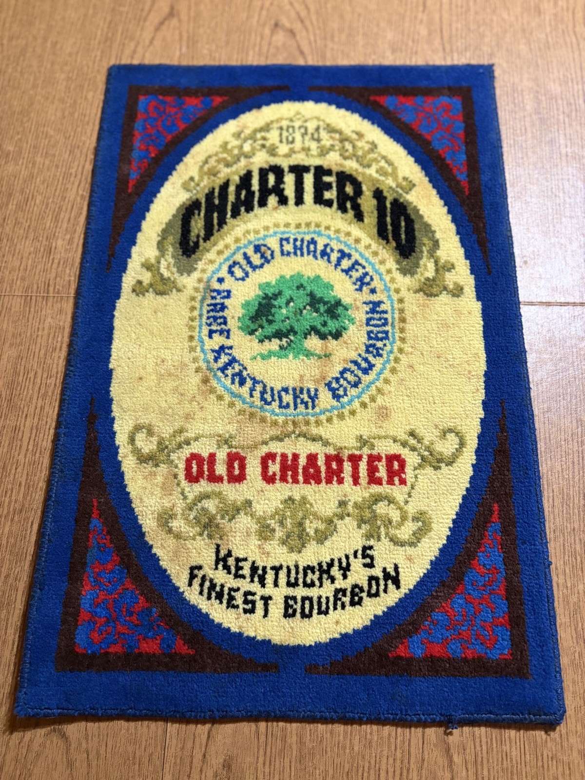 Vintage , Old Charter Kentucky Bourbon Bar Mat 18”x27.5”,RARE Distillery Item