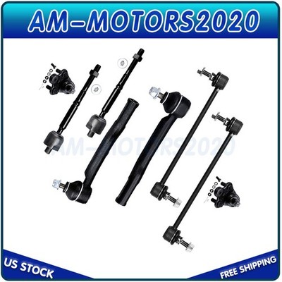 Suspension 8PCS Front Ball Joint Tie Rod Sway Bar For 2007- 2012 Nissan Versa