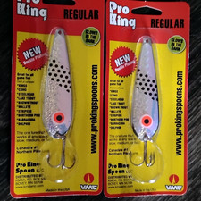 (2) Pro King Salmon & Trout Spoons magic man glow regular size