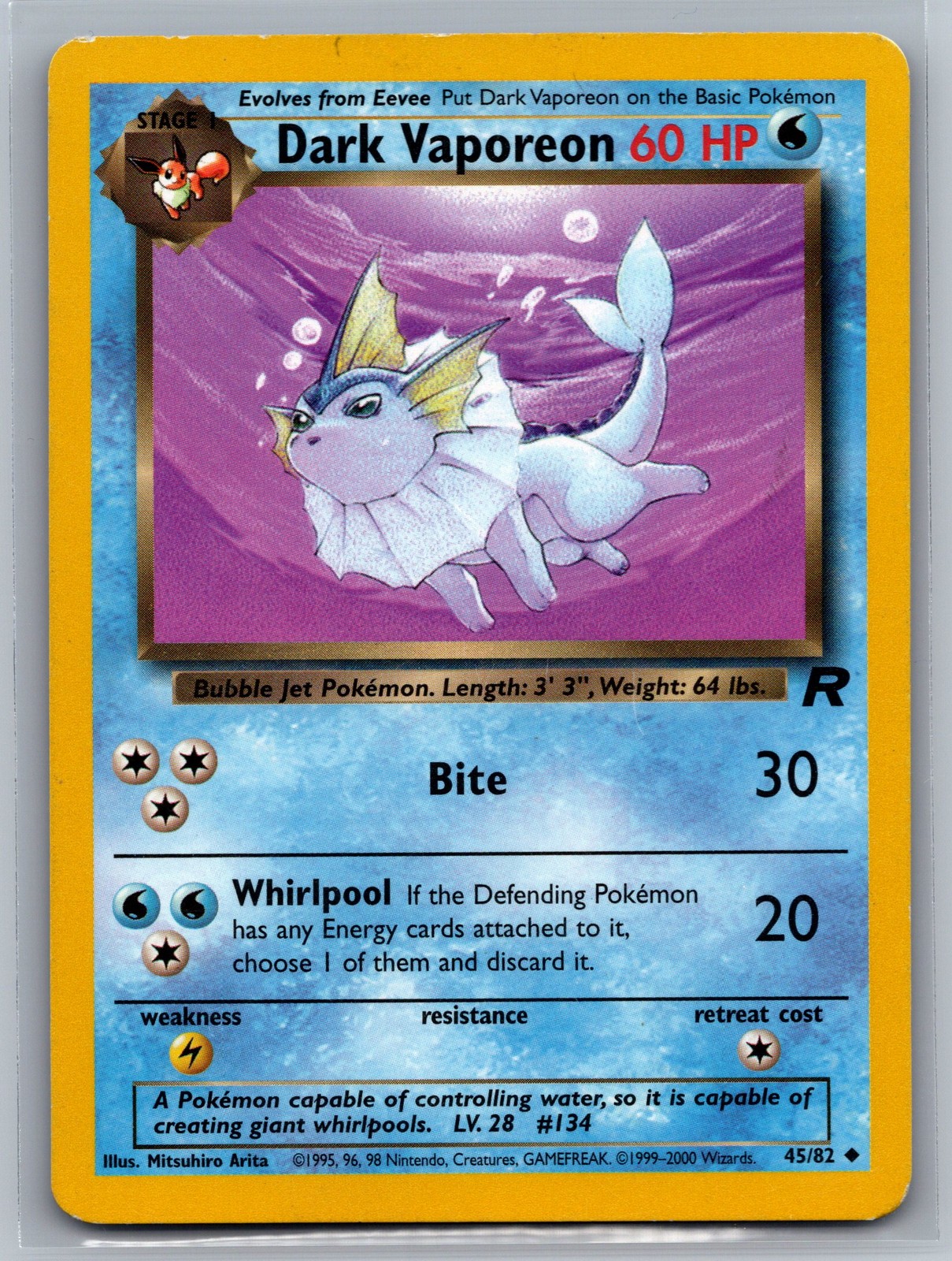 Dark Vaporeon Team Rocket #45/82 Uncommon Pokemon Card
