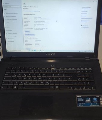 ASUS X75A Laptop 4 GB RAM 240 GB SSD FP Intel Pentium 2020M CPU@2,4 GHZ