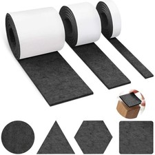 3 Rolls Black Felt Furniture Pads Self-Adhesive Cuttable Strip for Floor