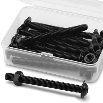 (10 Sätze) M6 x 50mm Innensechskantschrauben mit Flansch und Muttern Set,304 Ede