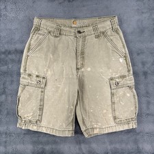Carhartt Work Wear Cargo Shorts Size 32 Distressed Grunge 100277 301 Green Y2K