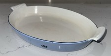 DRU Blue Tulip Enamel Cast Iron Casserole Baking Dish 36 Holland 16” Oval 