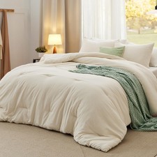 California King Comforter Set 3 Pieces GentleSoft Bed Lightweight Bedsure Cream