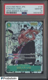 2023 One Piece Japanese OP06 Manga Alt Art #118 Roronao Zoro PSA 10 GEM MINT