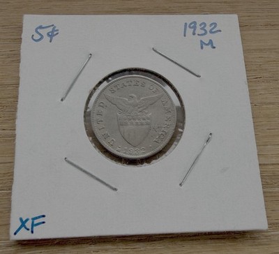 US Philippines 1932 M 5 Centavo in nice condition