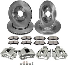 Front Rear Pair Brake Calipers Rotor + Ceramic Pad For 08-12 DODGE GRAND CARAVAN
