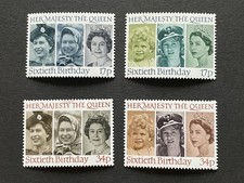 Great Britain Mint Stamp Set. Queen Elizabeth 60th Birthday.