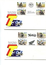 Isle of Man 1996 Irish TT Winners Gutter pair  FDC s